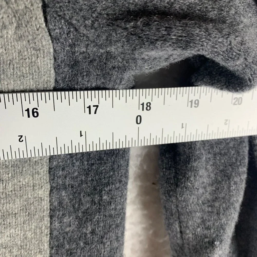 J.Crew Womens Colorblock Crew Neck Double Zip Knit Wool Grey Sweater Size M 8746